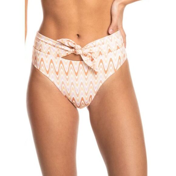 New! Quiksilver Classic Hi Waist Tie Front Recycled Bikini Bottom, S - Picture 2 of 15